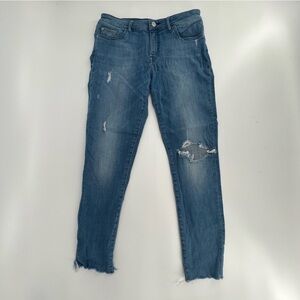 Warp + Weft Straight Leg Ripped Rough Hem Jeans Size 26 Women's